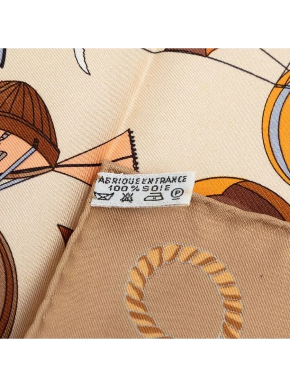 Hermes Carre 40 les Folies du Ciel Madness of the Sky Scarf Beige Multicolor - Picture 8 of 8